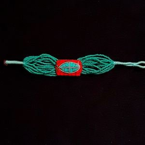 Handmade beaded turquoise bracelet